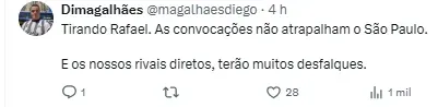 Torcida do São Paulo comenta sobre possíveis desfalques