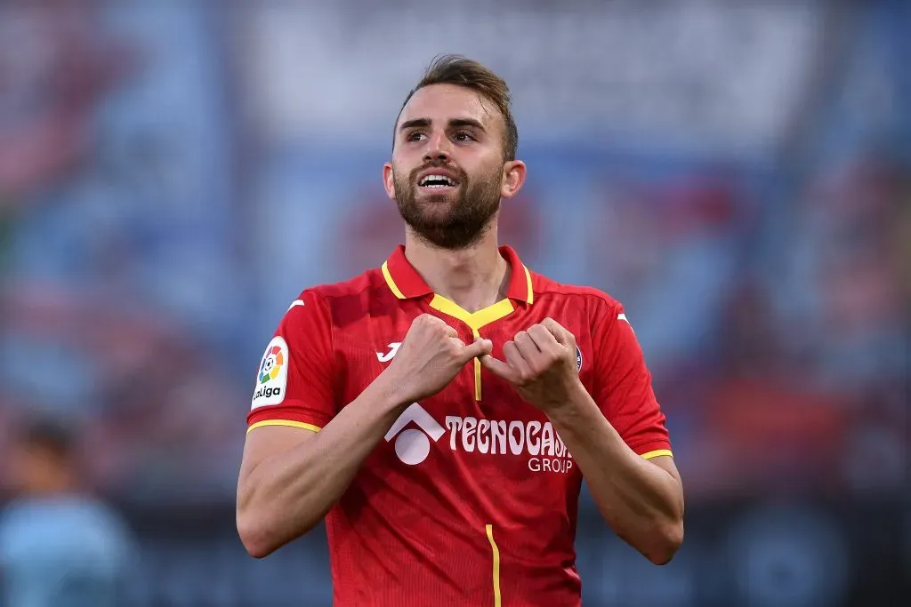 Borja Mayoral celebrando gol pelo Getafe. (Photo by Octavio Passos/Getty Images)