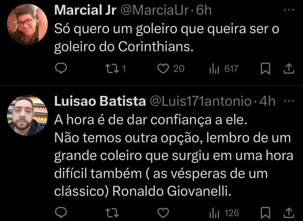 Reação da torcida na Web