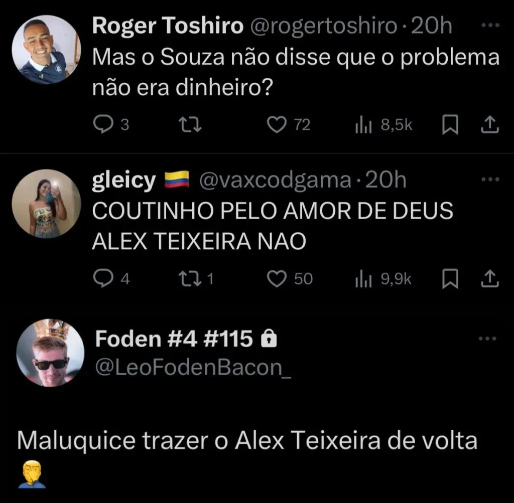 O que dizem os fanáticos sobre o possível retorno de Alex Teixeira e Souza