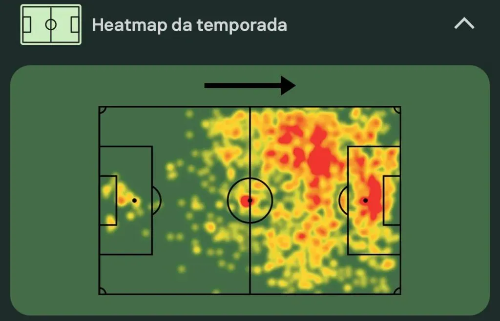 Mapa de calor do Cristino Ronaldo na Saudi Pro League 23/24