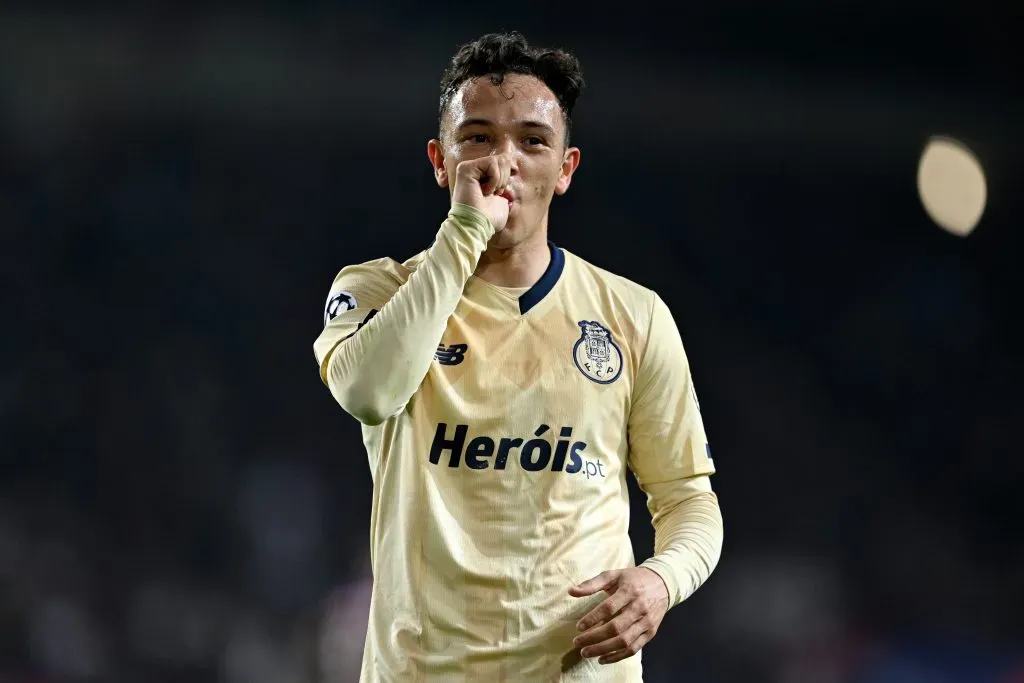 Pepê celebrando gol pelo Porto. (Photo by David Ramos/Getty Images)