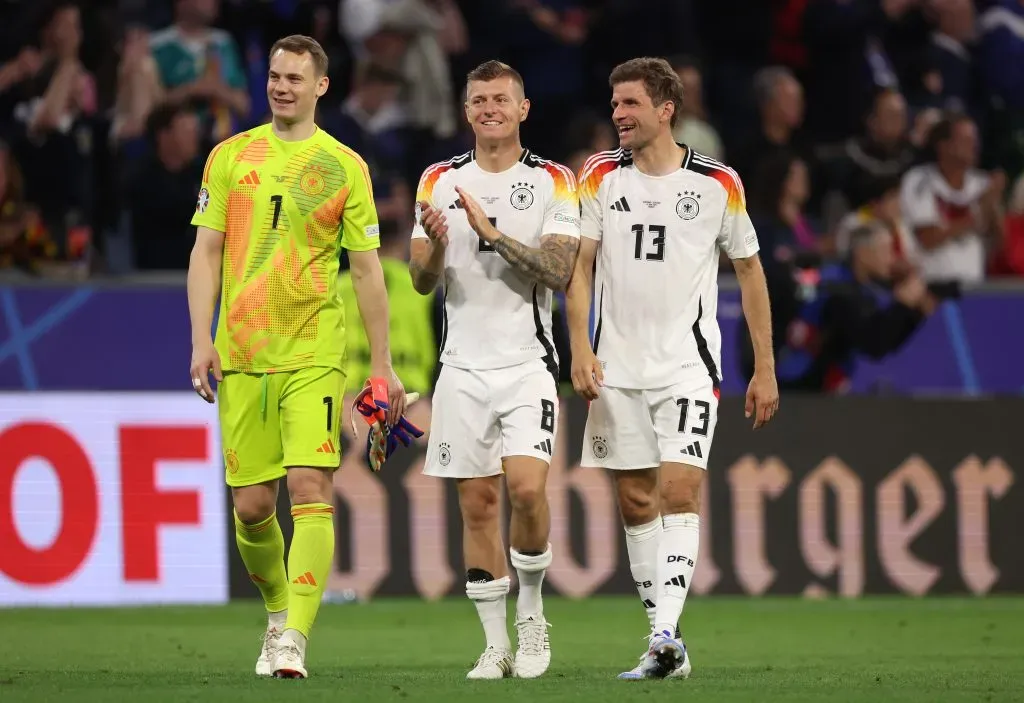 Veteranos da Alemanha na partida. (Photo by Alexander Hassenstein/Getty Images)
