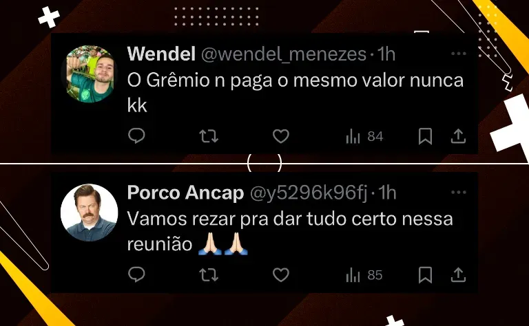O que dizem os fanáticos sobre interesse do Grêmio em Rafael Navarro.