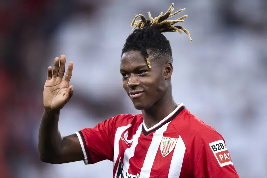 Nico Williams pelo Athletic Club de Bilbao contra o Real Madrid. Foto: IMAGO / NurPhoto