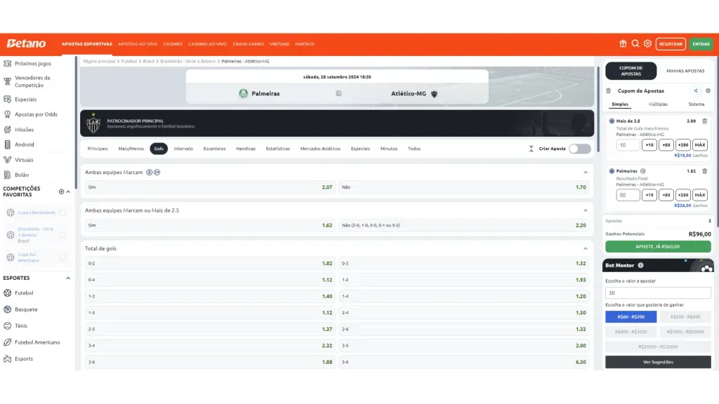 Aposta múltipla na Betano