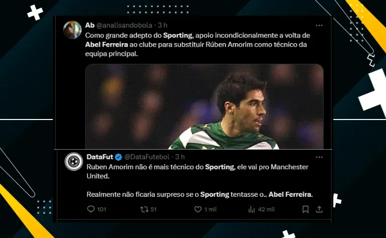 Fanáticos pedem Abel Ferreira no Sporting. Foto: Reprodução X (antigo Twitter)