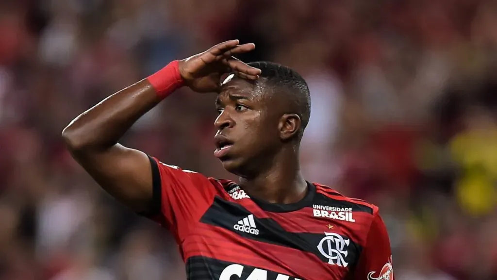 Vini Jr quando era jogador do Flamengo, no Maracanã