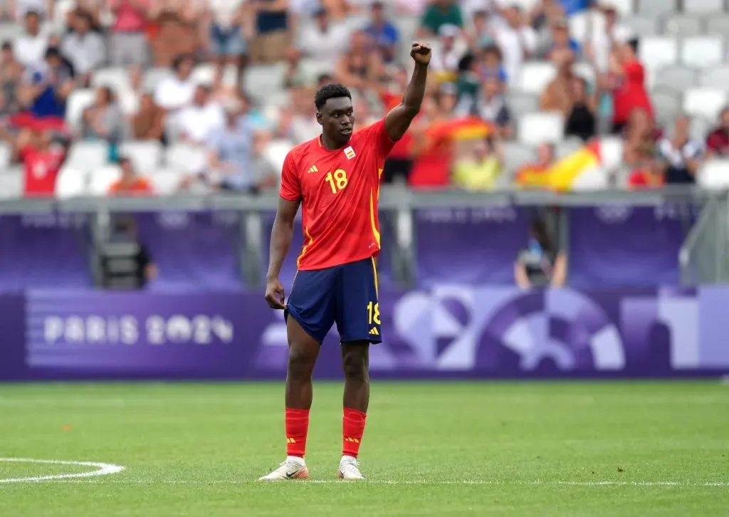 Samu Omorodion durante as Olimpíadas de Paris. Foto: Juan Manuel Serrano Arce/Getty Images
