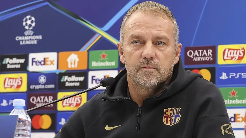Hansi Flick no comando do Barcelona.