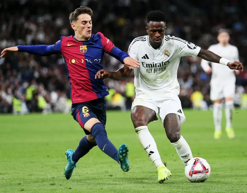 Gavi e Vini Jr no El Classico, vencido pelos blaugranas. Foto: IMAGO / ABACAPRESS.