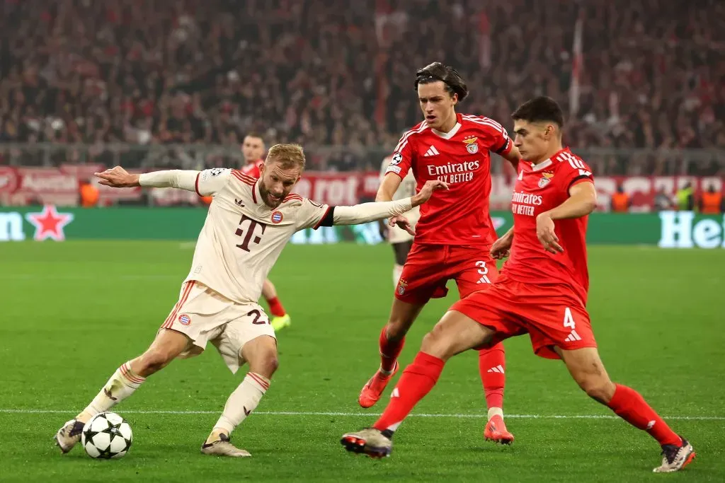 Antonio Carreras (no fundo) em partida do Benfica pela Champions. – Photo by Alexander Hassenstein/Getty Images