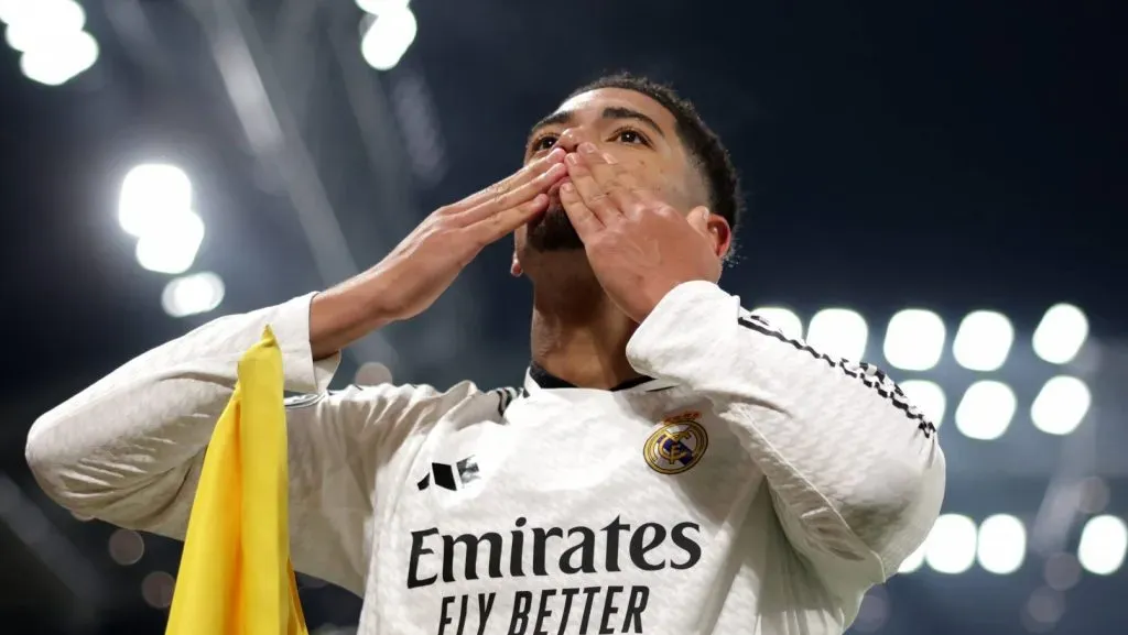 Jude Bellingham comemorando seu gol pelo Real Madrid contra a Atalanta na Champions (IMAGO / Sportimage)
