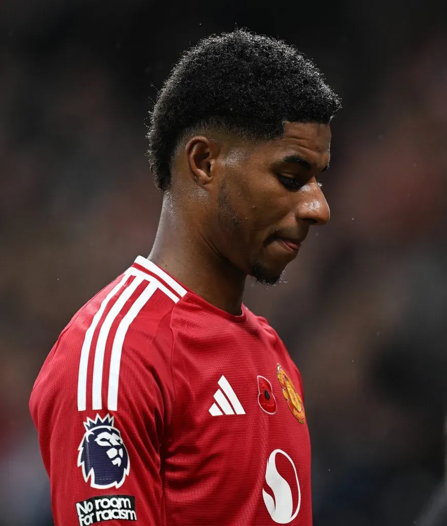 Marcus Rashford, do Manchester United, é alvo do PSG, mas só deve sair por um alto valor. Foto: IMAGO / Sportimage