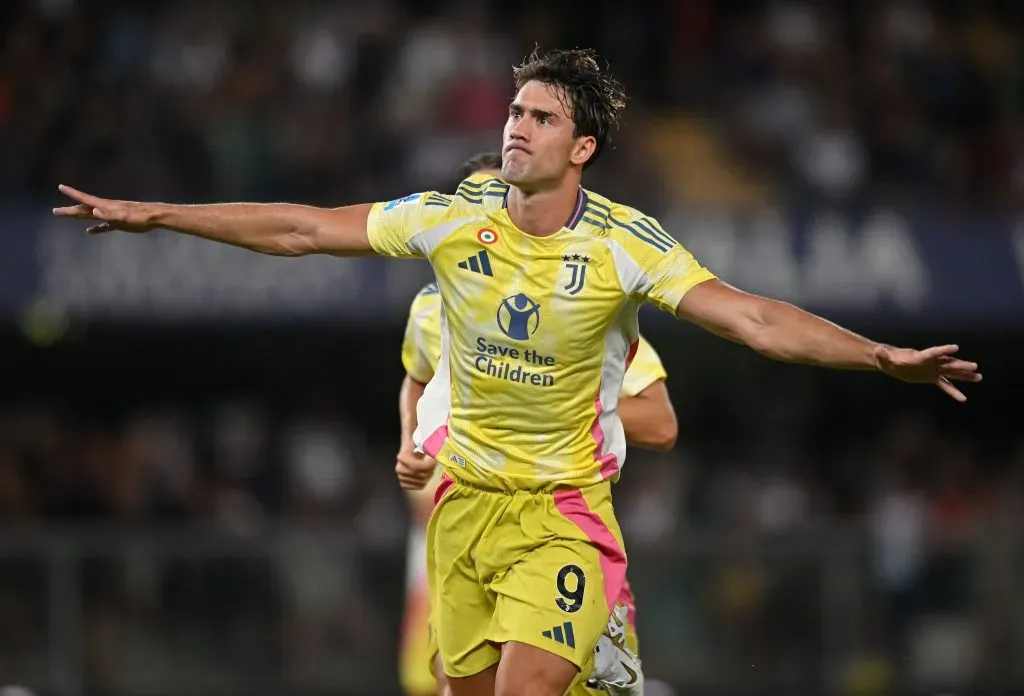 Vlahovic, da Juventus, em jogo contra o Verona