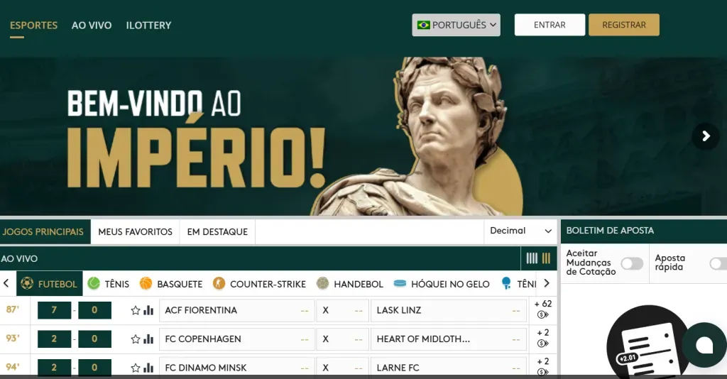 Plataforma conta com os principais mercados de apostas esportivas (Crédito: reprodução)