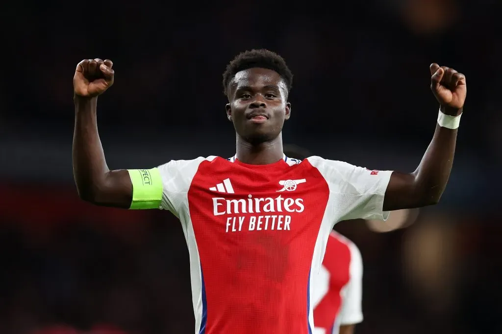 Saka, do Arsenal, marcou contra o PSG