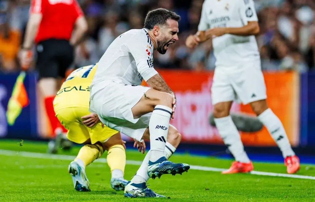 Momento da lesão de Carvajal no Real Madrid. Foto: IMAGO / Revierfoto.
