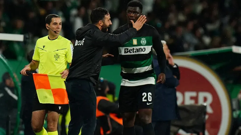 Ruben Amorim e Diomande junsto na época do Sporting. Foto: Gualter Fatia/Getty Images