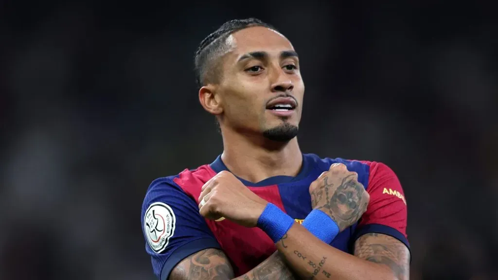 Raphinha em ação pelo Barcelona.