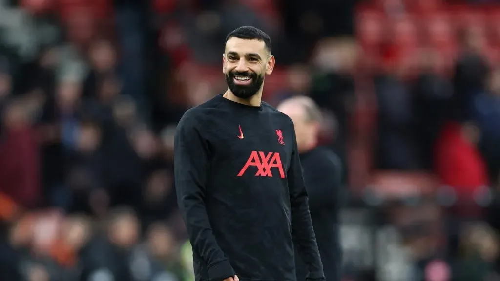 Salah em aquecimento pelo Liverpool (Bryn Lennon/Getty Images)