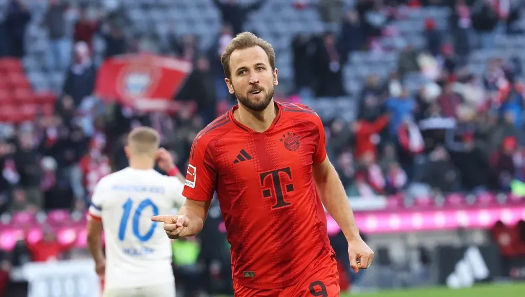 Harry Kane celebrando um gol pelo Bayern de Munique (Alexander Hassenstein/Getty Images)