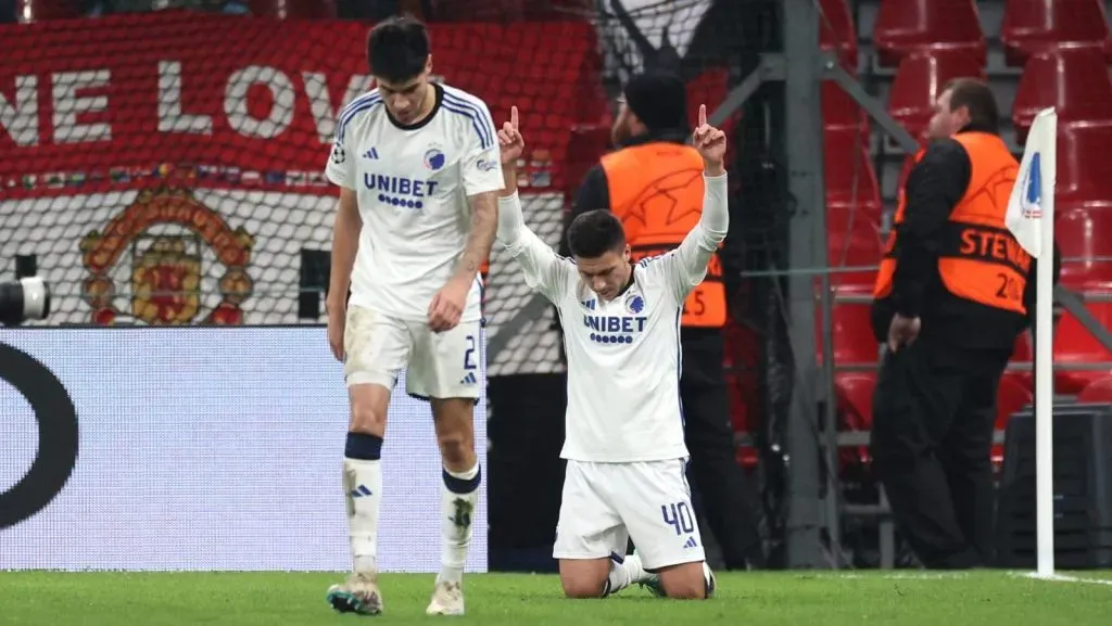 Roony Bardghji comemorando gol em jogo do FC Copenhagen. Foto: Maja Hitij/Getty Images