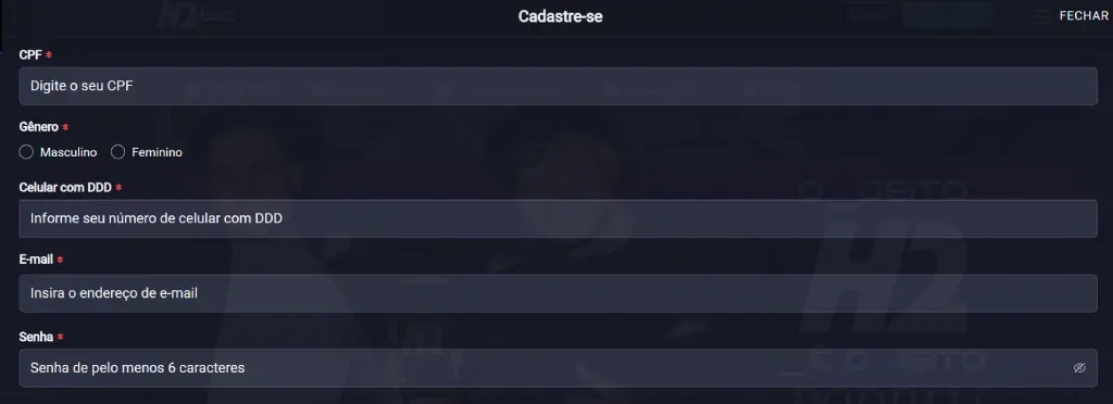 Como abrir uma conta na H2Bet