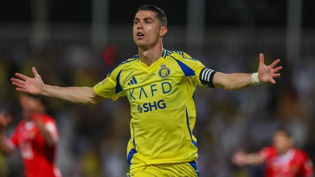 Cristiano Ronaldo comemorando gol pelo Al-Nassr. Foto: Yasser Bakhsh/Getty Images