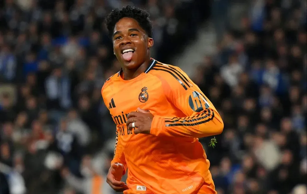 Endrick comemorando gol pelo Real Madrid