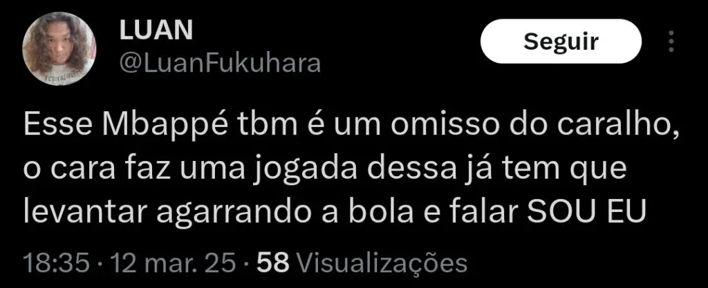 Um dos internautas via X