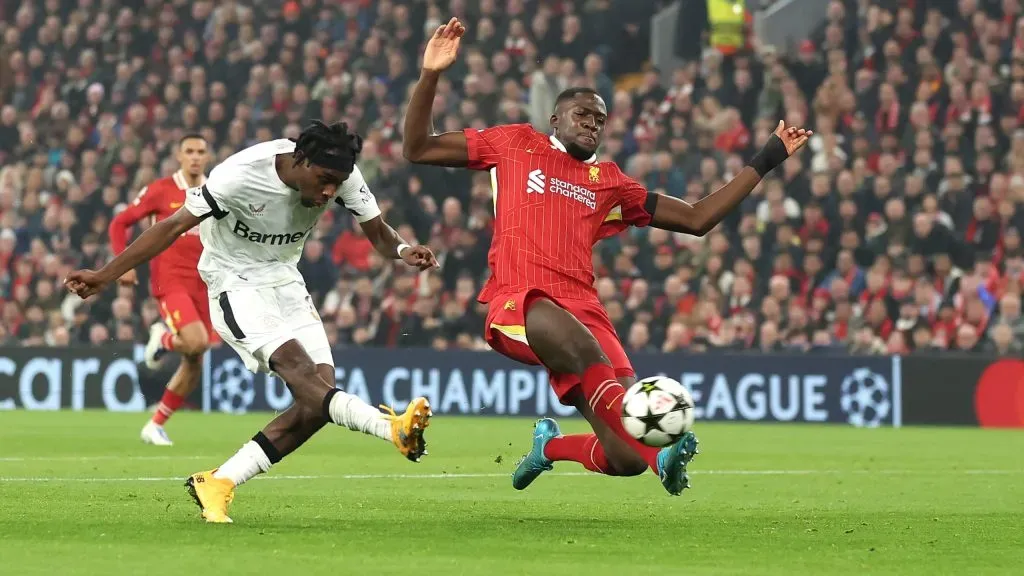 Konaté em jogo do Liverpool. Foto: Carl Recine/Getty Images
