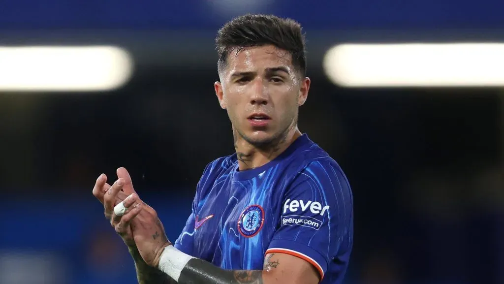 Chelsea x Servette, Playoffs de Qualificação da UEFA Conference League, 1ª Mão, Estádio Stamford Bridge, Londres, Reino Unido - 22 de agosto de 2024. Enzo Fernandez, do Chelsea.