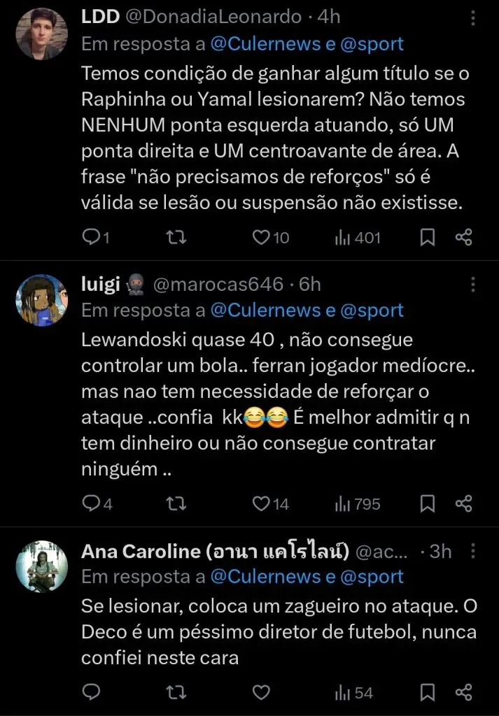 Repercussão via X