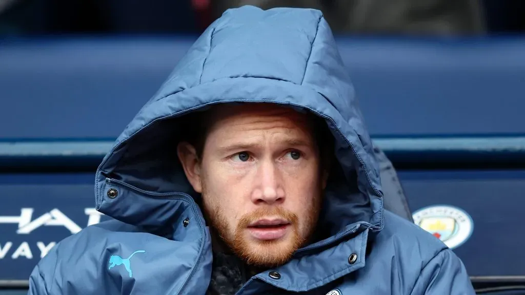 Kevin De Bruyne anunciou que deixará o Manchester City. Foto: Matt McNulty/Getty Images