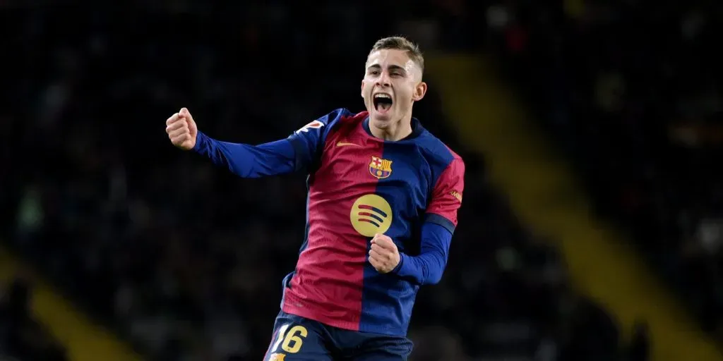 Fermín López celebrando um gol contra o Valencia (David Ramos/Getty Images)