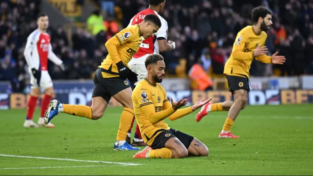 Matheus Cunha em jogo do Wolverhampton. Foto: Shaun Botterill/Getty Images