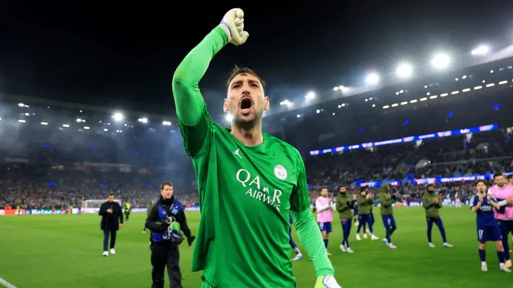 Donnarumma comemorando classificação do PSG. Foto: Carl Recine/Getty Images