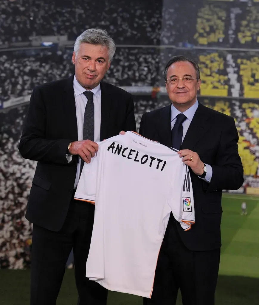 Carlo Ancelotti e Florentino Pérez. (Photo by Denis Doyle/Getty Images)