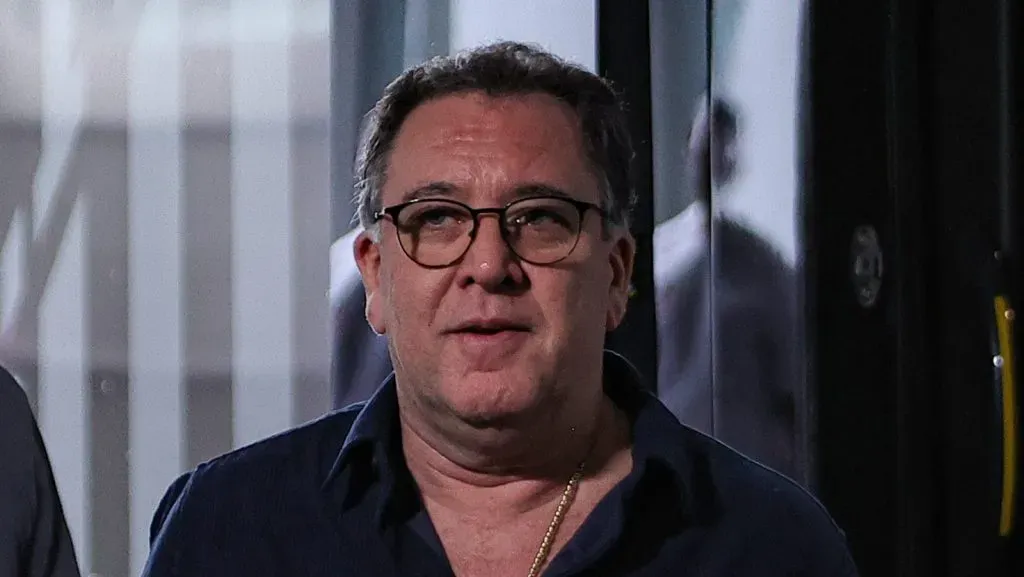 Marcelo Teixeira presidente do Santos durante chegada da equipe para partida contra o São Paulo no estádio Morumbi pelo campeonato Brasileiro A 2025. Foto Fabio GiannelliAGIF