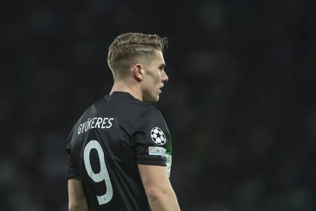 Viktor Gyökeres, do Sporting CP, durante a partida de ida do mata-mata da Liga dos Campeões da UEFA 2024/25 entre o Sporting Clube de Portugal e o Borussia Dortmund, em 12 de fevereiro de 2025, em Lisboa, Portugal. (Foto de Carlos Rodrigues/Getty Images)
