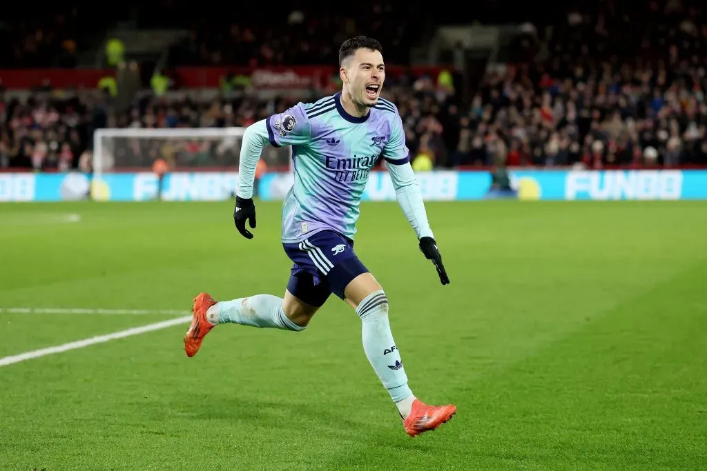 Gabriel Martinelli em campo pelo Arsenal (Photo by Richard Heathcote/Getty Images)