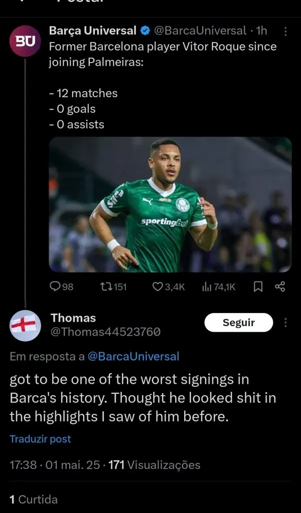 Repercussão via Twitter