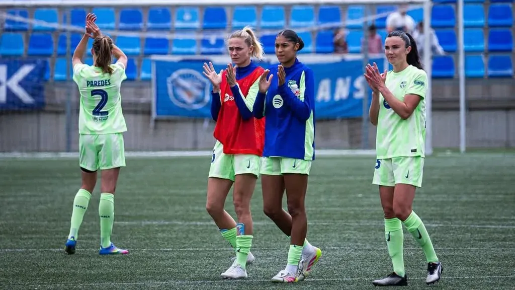 Jogadoras do Barcelona agradecem a torcida (Reprodução/Barcelona)