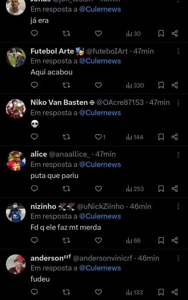 Torcedores no momento em que Araujo entrou. Repercussão via X