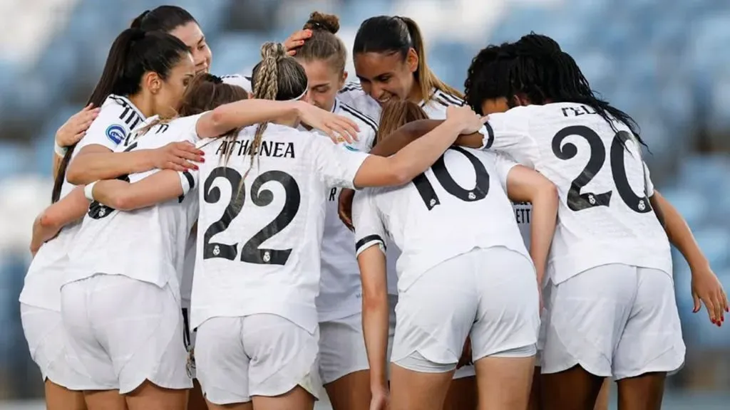 Jogadoras do Real Madrid comemoram vitória da equipe (Reprodução/Real Madrid)