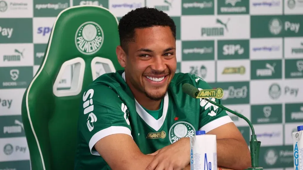 Vitor Roque no Palmeiras. Foto: Foto: Cesar Greco/Palmeiras