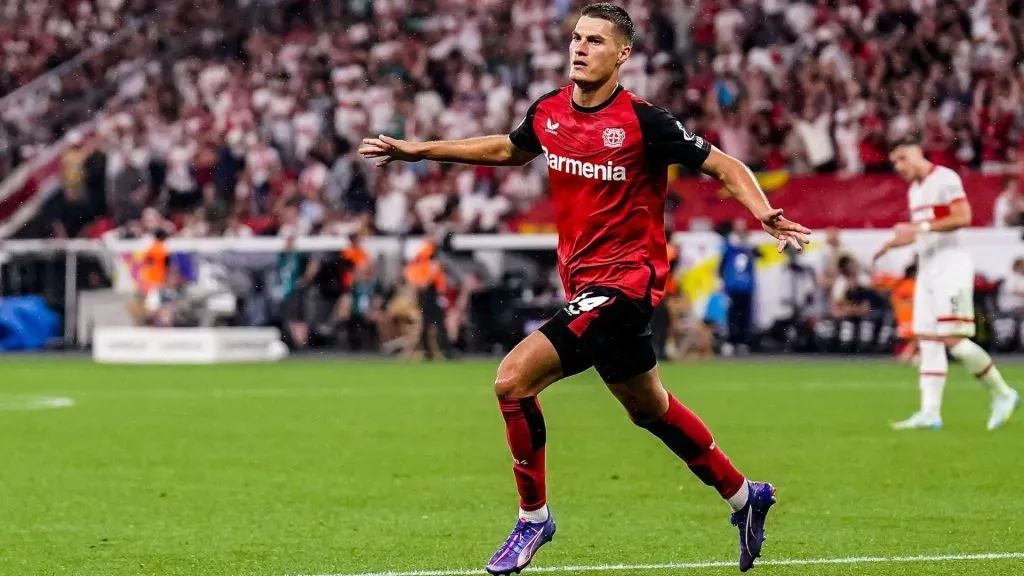Patrik Schick em jogo do Bayer Leverkusen. Foto: René Nijhuis / Alamy Stock Photo