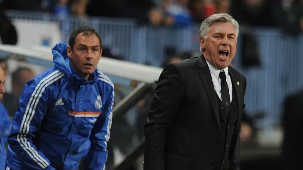 Carlo Ancelotti e Paul Clement durante partida pelo Real Madrid (Photo by Denis Doyle/Getty Images)