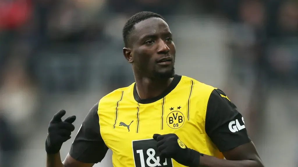 Artilheiro do Borussia na Champions League, Serhou Guirassy. Foto: Selim Sudheimer/Getty Images